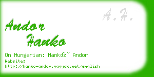 andor hanko business card